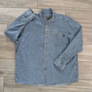 Eddie Bauer Vintage Casual Denim Blue Shirt
